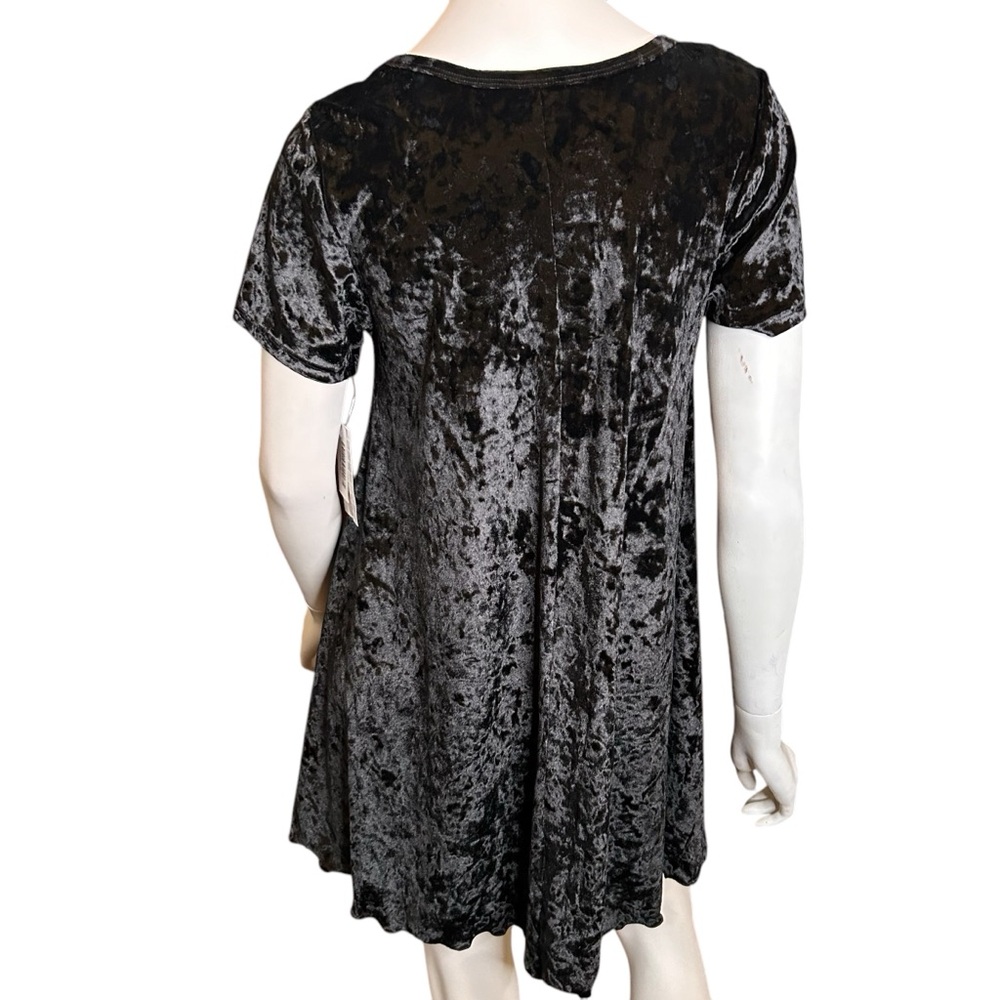 NWT LuLaRoe Women’s Small Black Crushed Velvet Dress - Picture 6 of 12